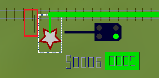 Startsignal hinter dem Haltepunkt eines Lichtsignales